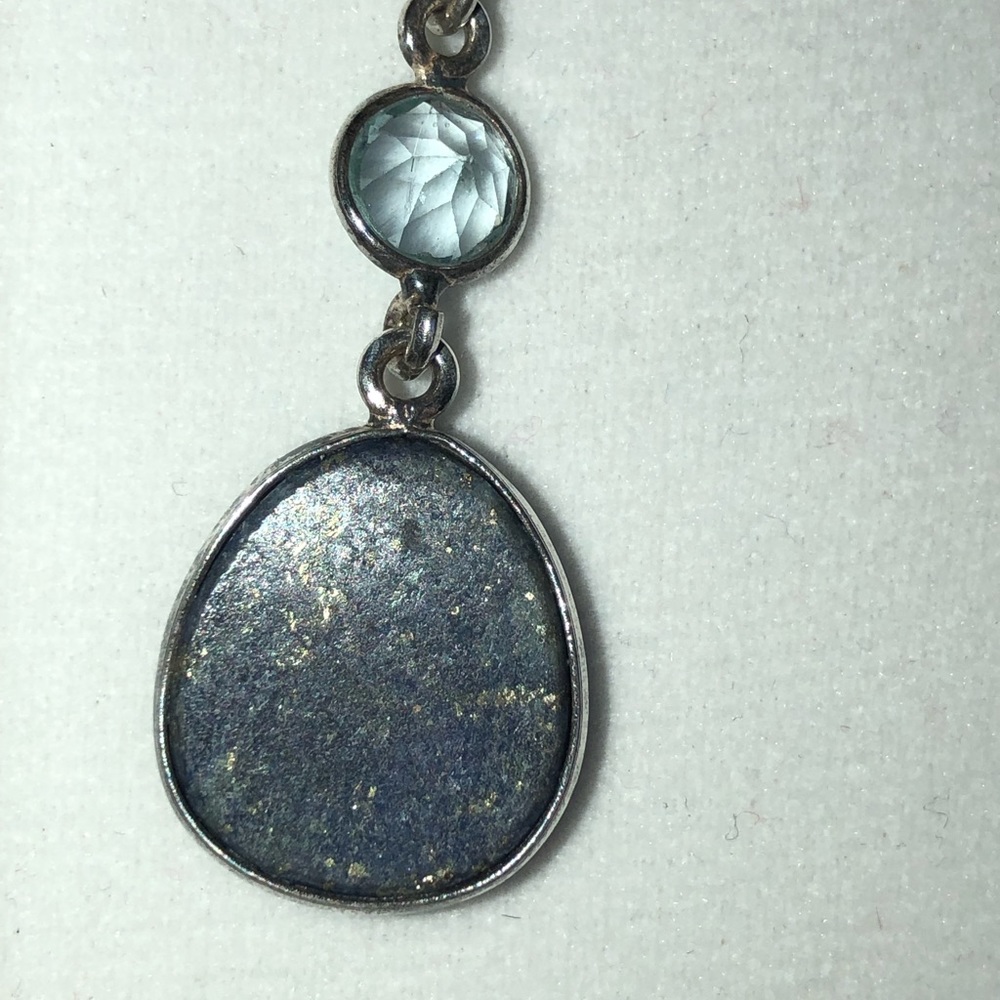 Faceted Lapis & Blue Topaz Gemstones in Sterling Silver Earrings - Picture 7 of 7